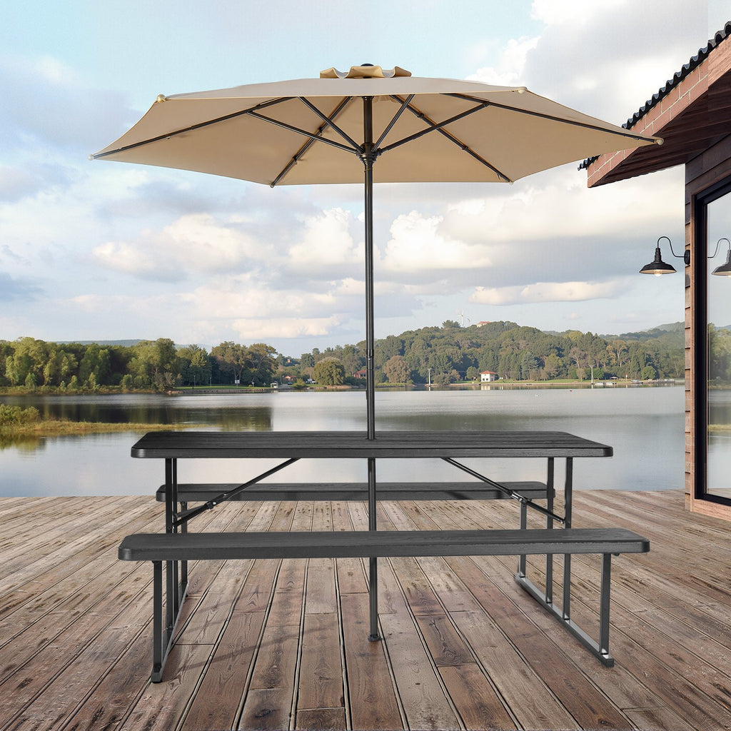 Sulankstomas iškylos stalas su suolais VEVOR EBB-3072KD-2CN, 180 cm ilgio