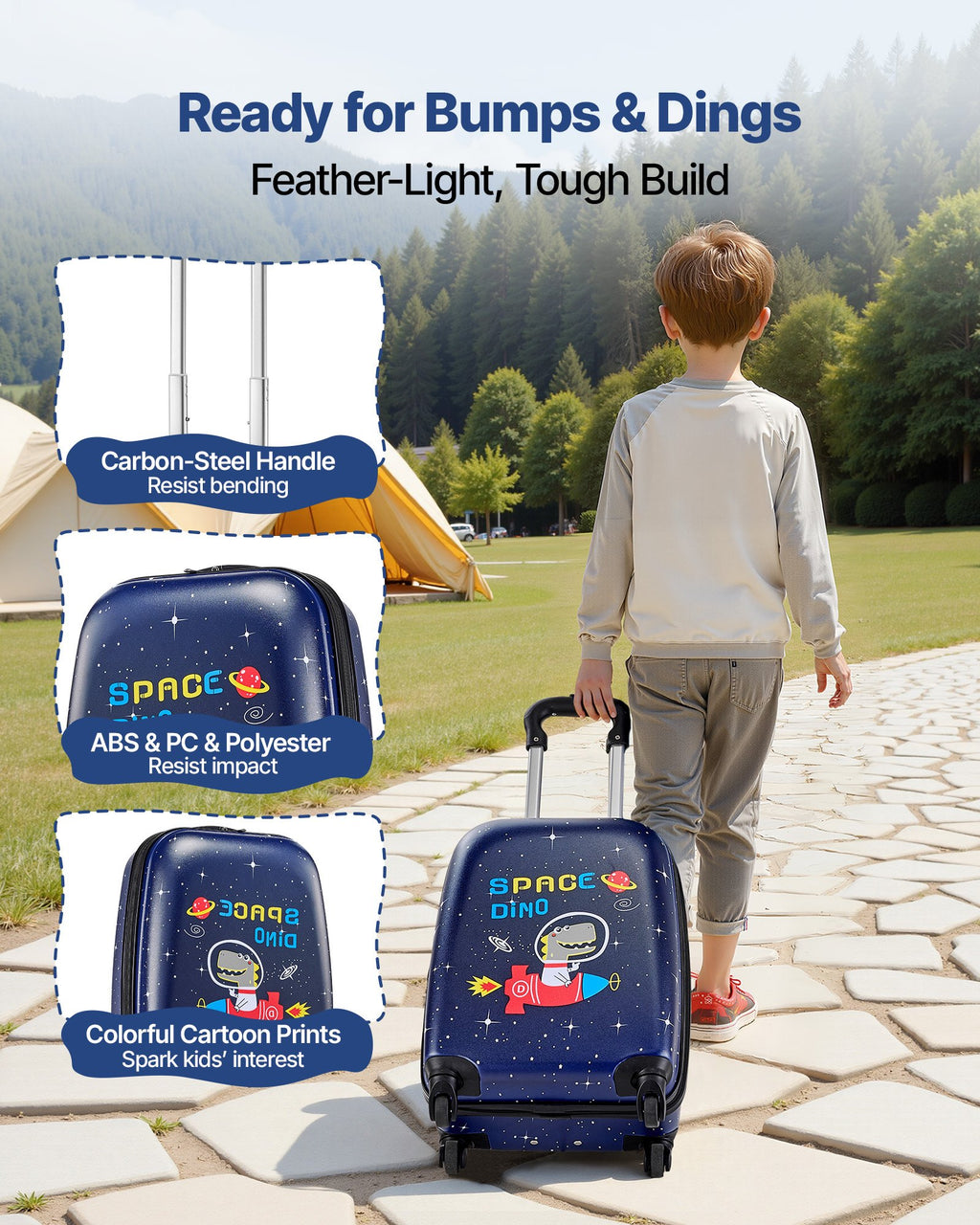 Vaikiškas lagaminų komplektas VEVOR LGA4T-16TKKL-B06, 45,7 cm