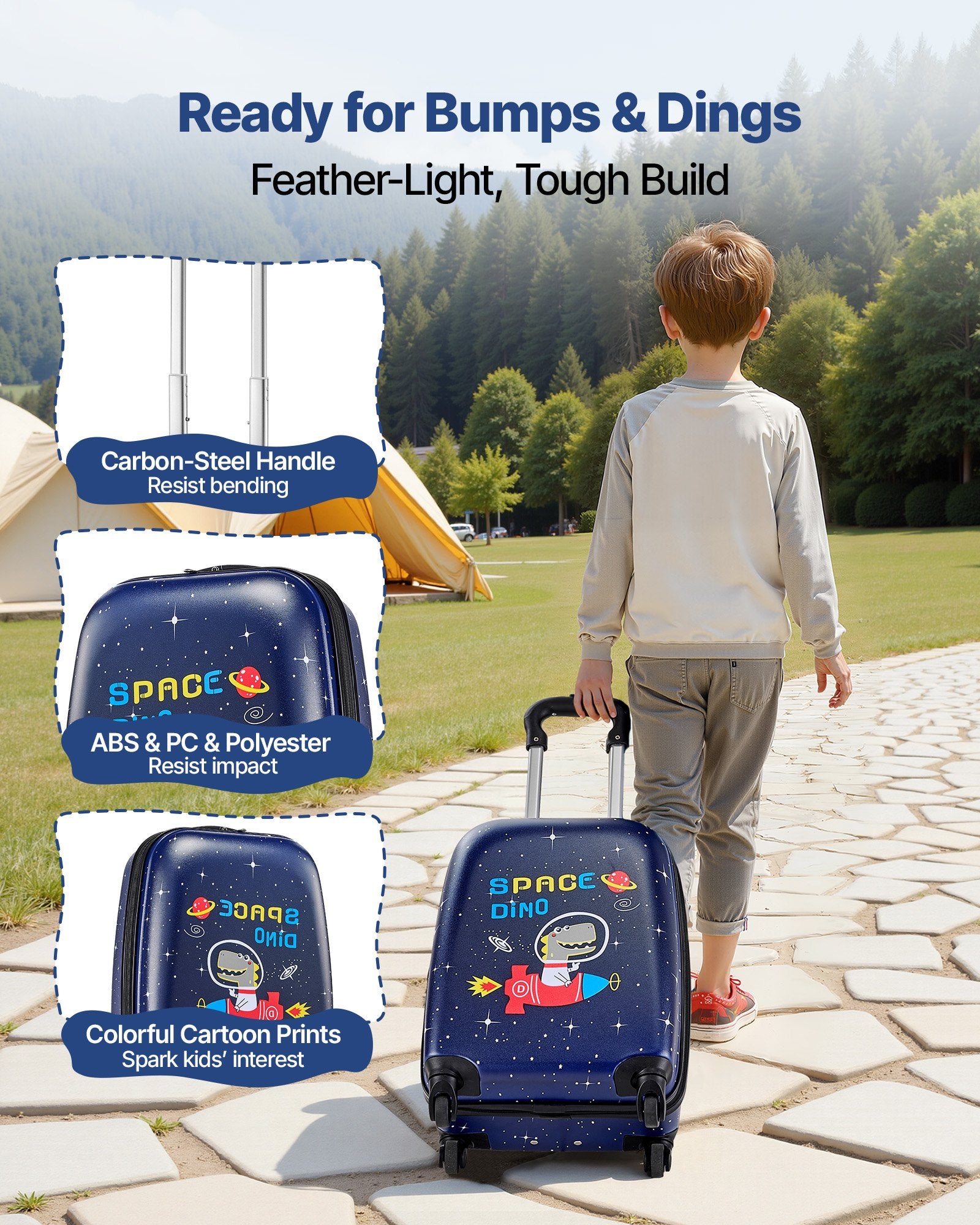 Vaikiškas lagaminų komplektas VEVOR LGA4T-16TKKL-B06, 45,7 cm