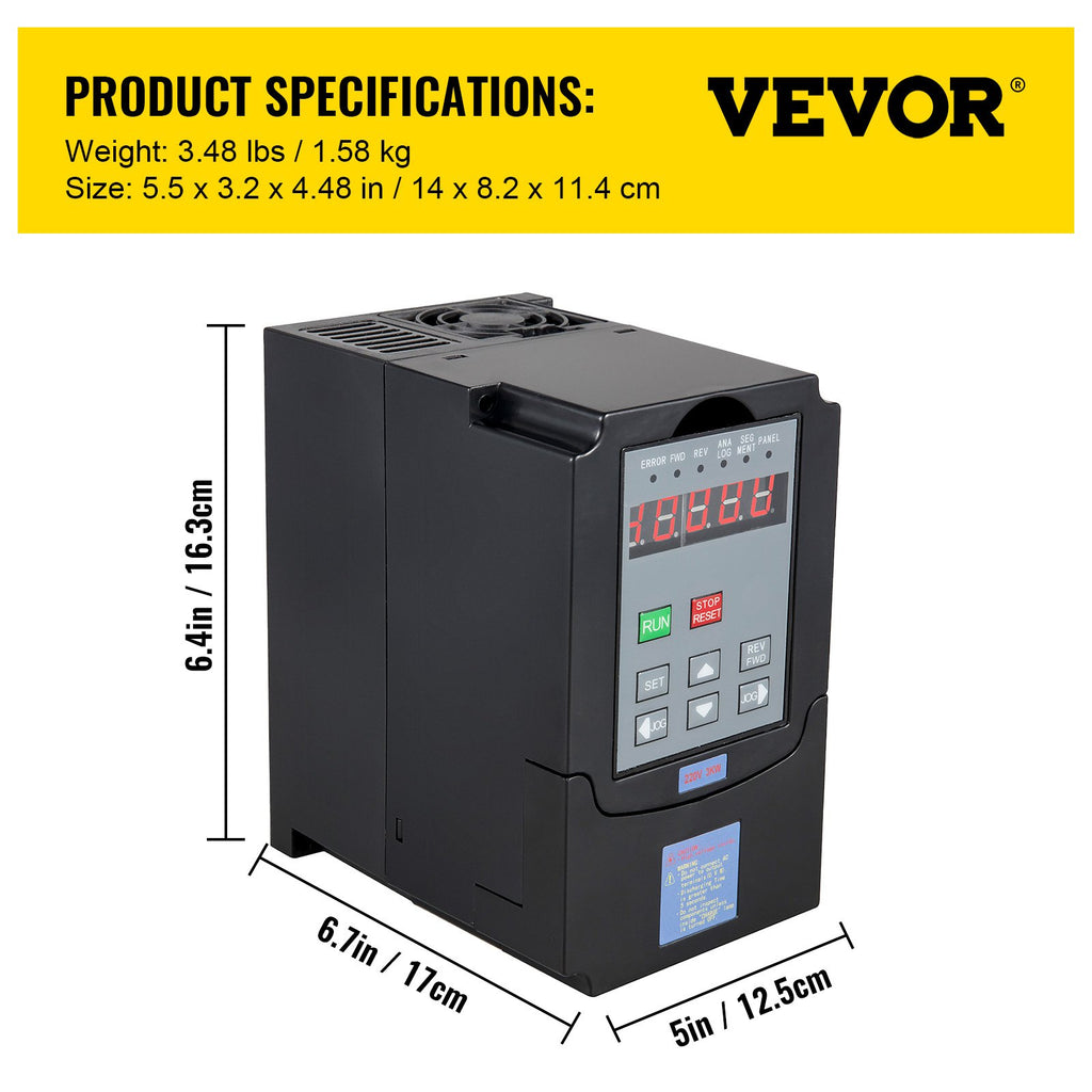 Dažnio keitiklis VEVOR A2-8030, 3.0 kW, 220V