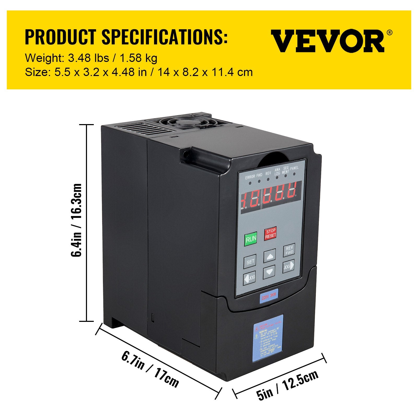 Dažnio keitiklis VEVOR A2-8030, 3.0 kW, 220V
