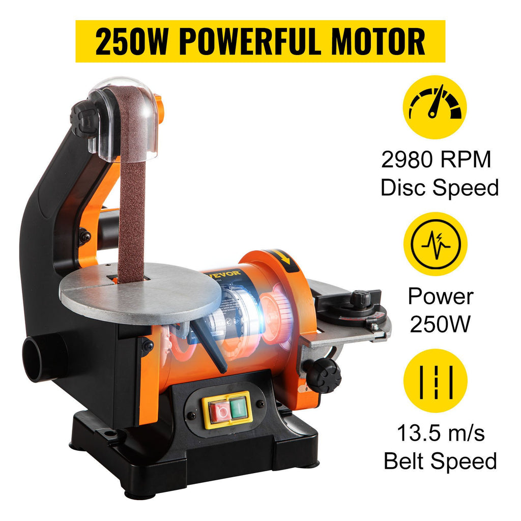 Elektrinės juostinės ir diskinės šlifavimo staklės VEVOR, 250W