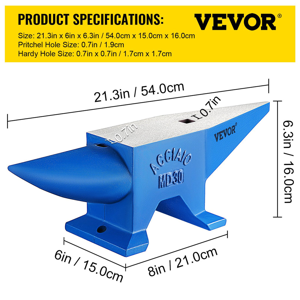Priekalas VEVOR 30 kg, 60 HRC kietumas