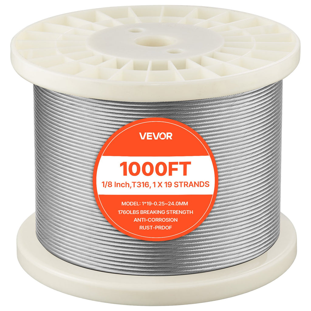 Plieninis trosas VEVOR 1*19-0.25~24.0mm, 3.2 mm