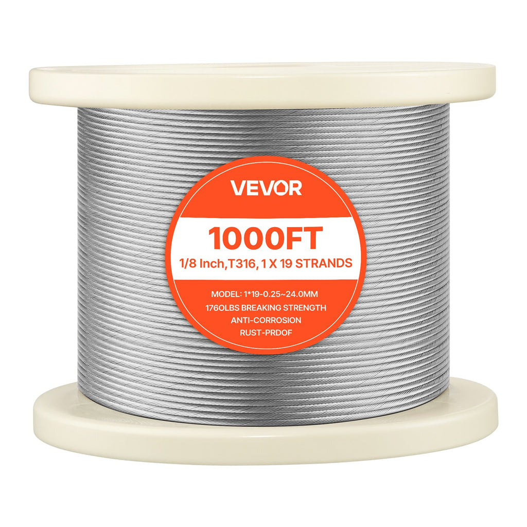 Plieninis trosas VEVOR 1*19-0.25~24.0mm, 3.2 mm