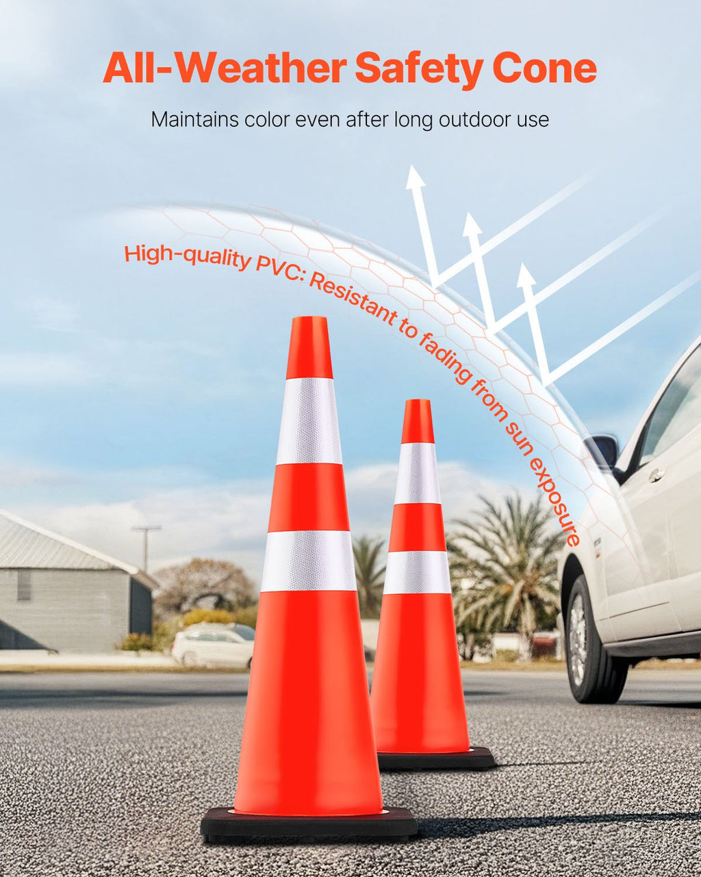 Kelių eismo kūgiai VEVOR Safety Cones 36", 6 vnt. rinkinys