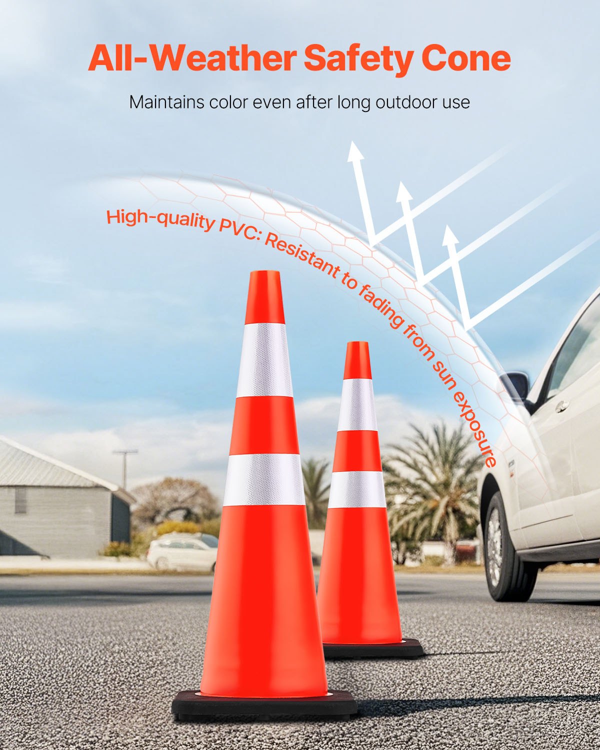 Kelių eismo kūgiai VEVOR Safety Cones 36", 6 vnt. rinkinys