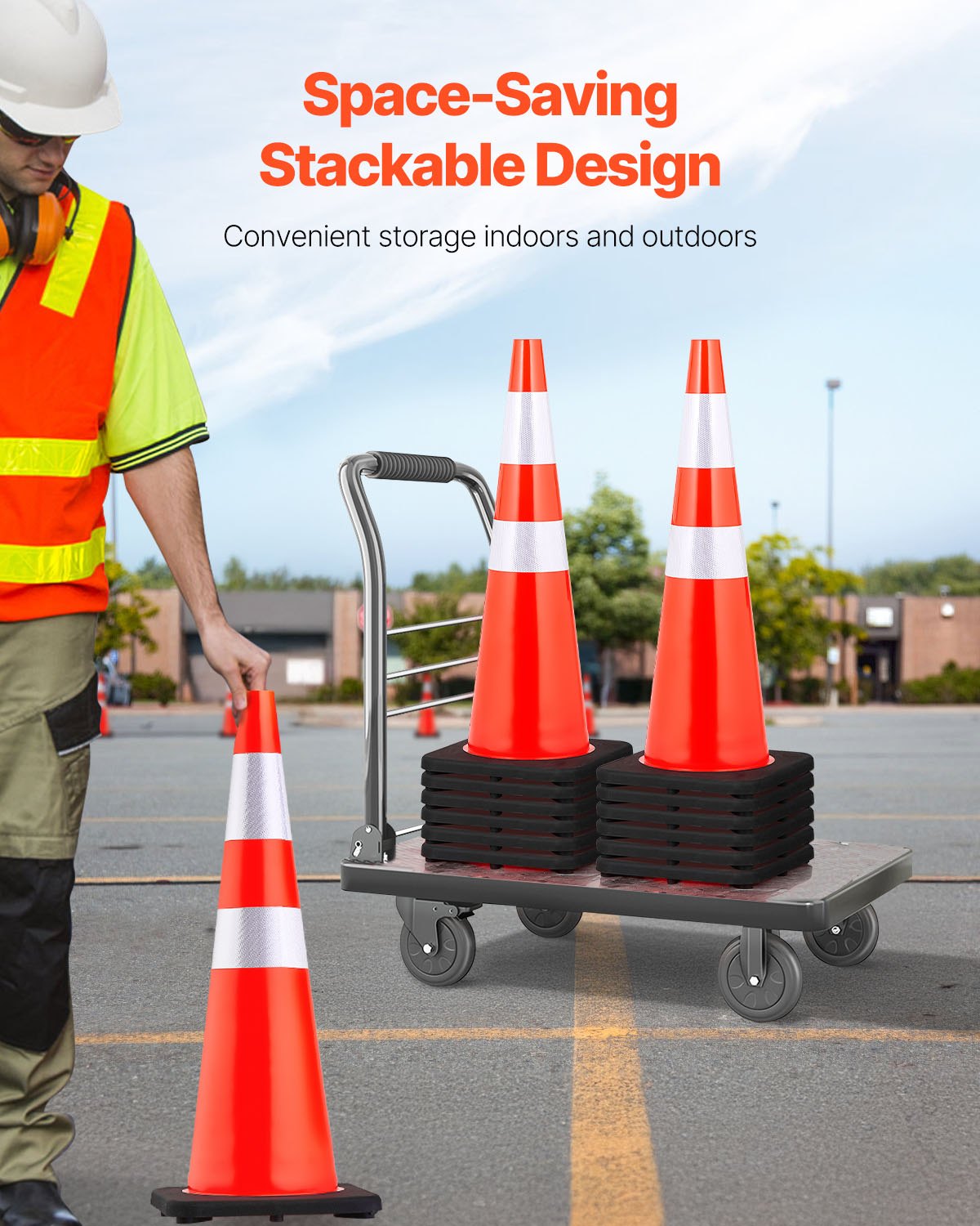 Kelių eismo kūgiai VEVOR Safety Cones 36", 6 vnt. rinkinys