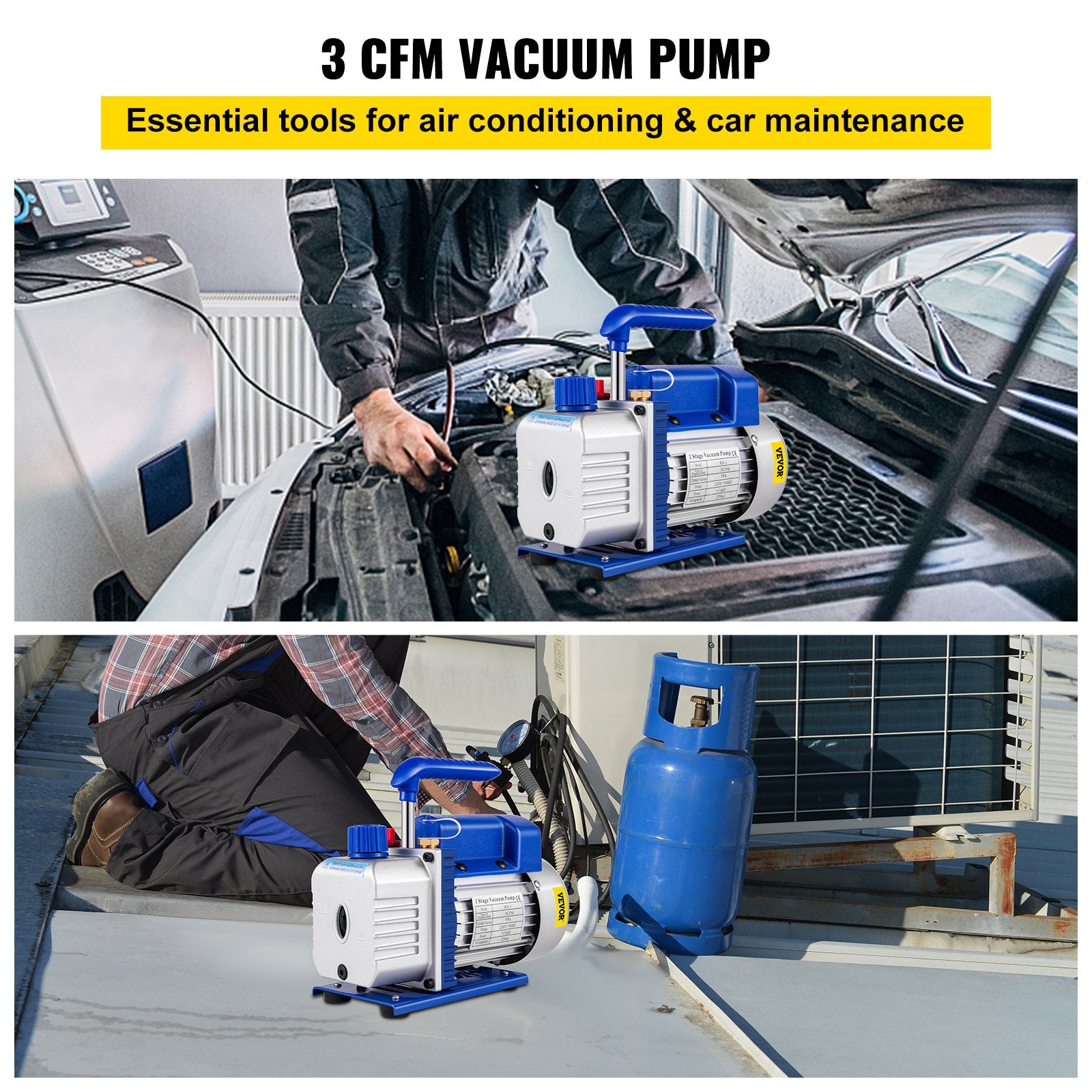 Vakuuminis siurblys VEVOR 3CFM, 1/4 HP