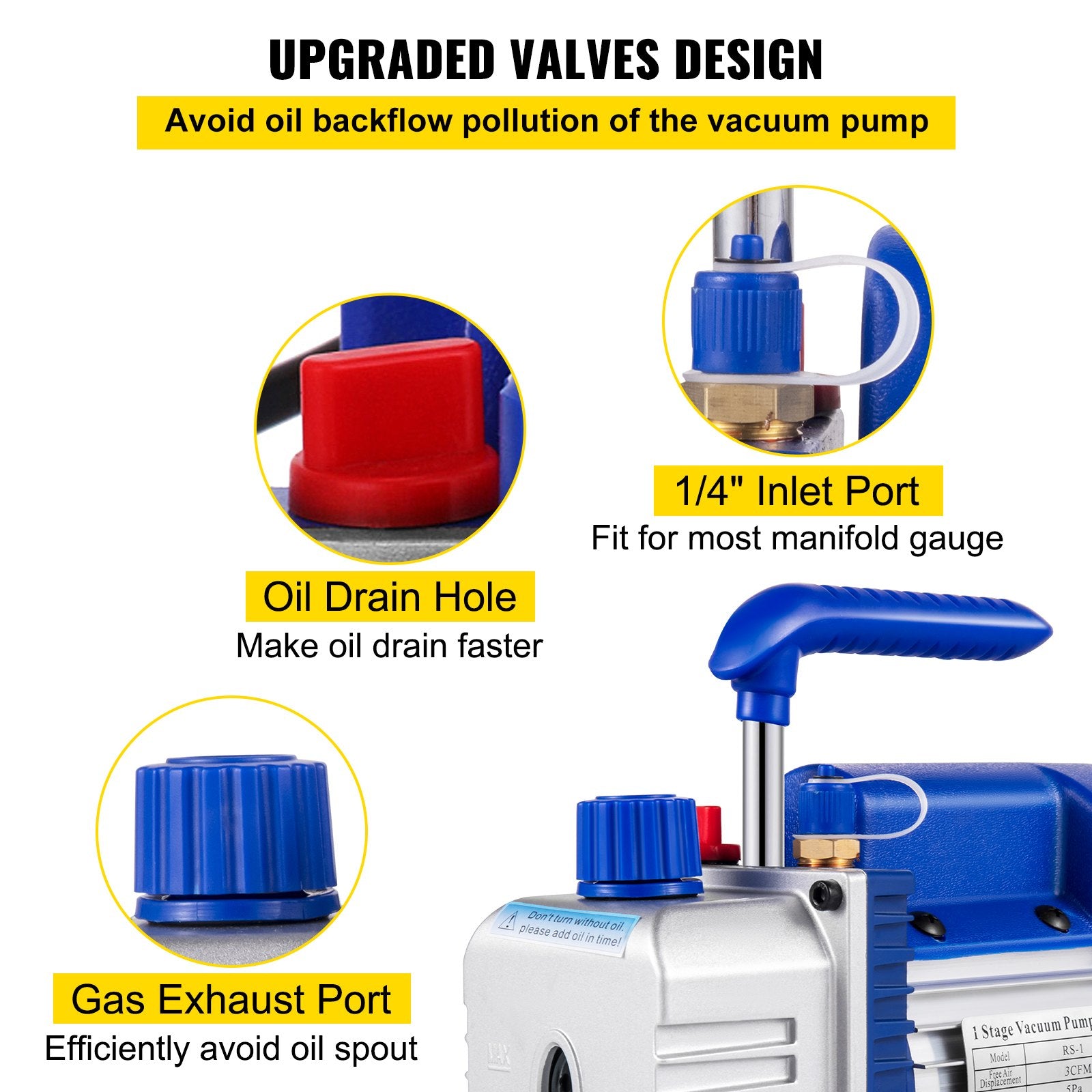 Vakuuminis siurblys VEVOR 3CFM, 1/4 HP