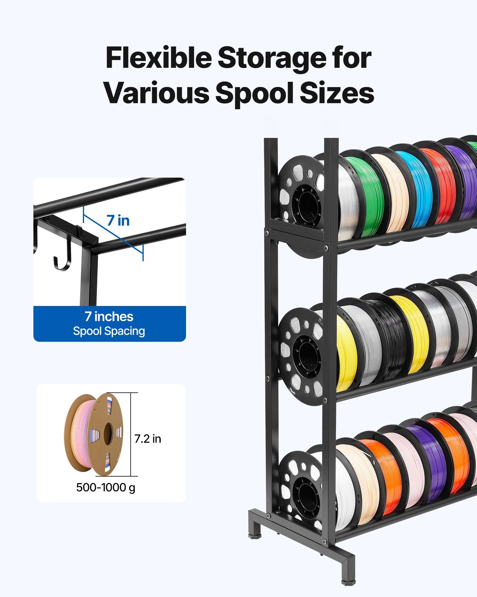 3D spausdinimo plastiko laikiklis VEVOR HS-DY2, 5 lentynos