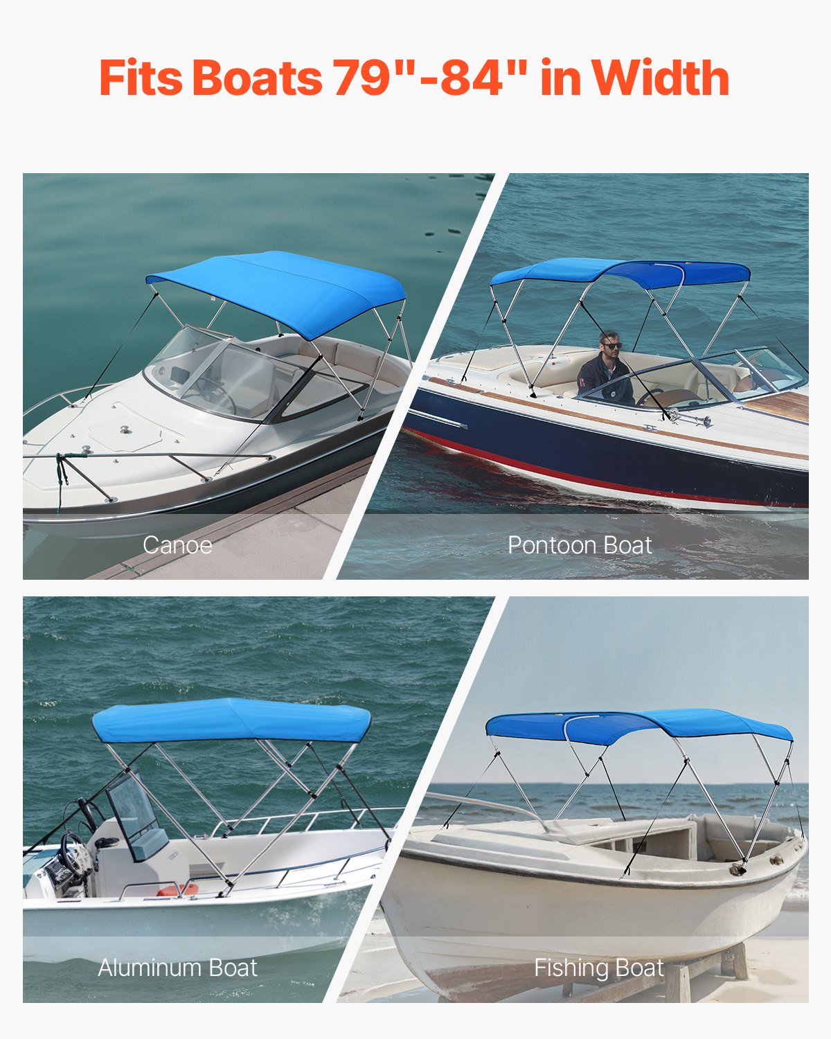 Valties stogelis (Bimini) VEVOR 3 Bow, 201–213 cm plotis