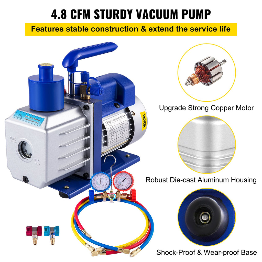 Vakuuminio siurblio rinkinys VEVOR HVAC, 283 l/min
