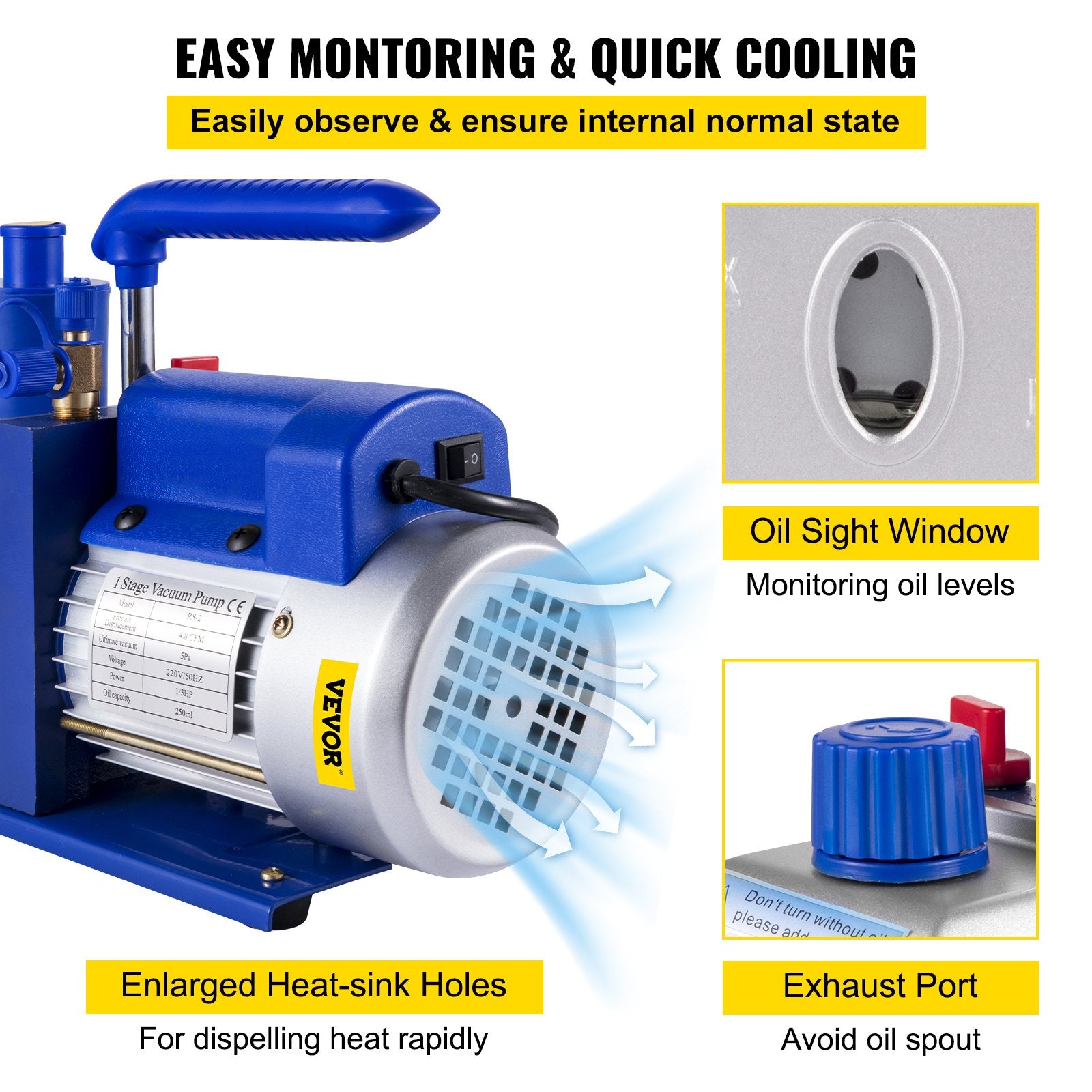 Vakuuminio siurblio rinkinys VEVOR HVAC, 283 l/min