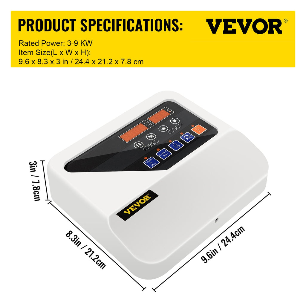 Išorinis pirties krosnelės valdymo pultas VEVOR VV-ESC-380, 3-9 kW