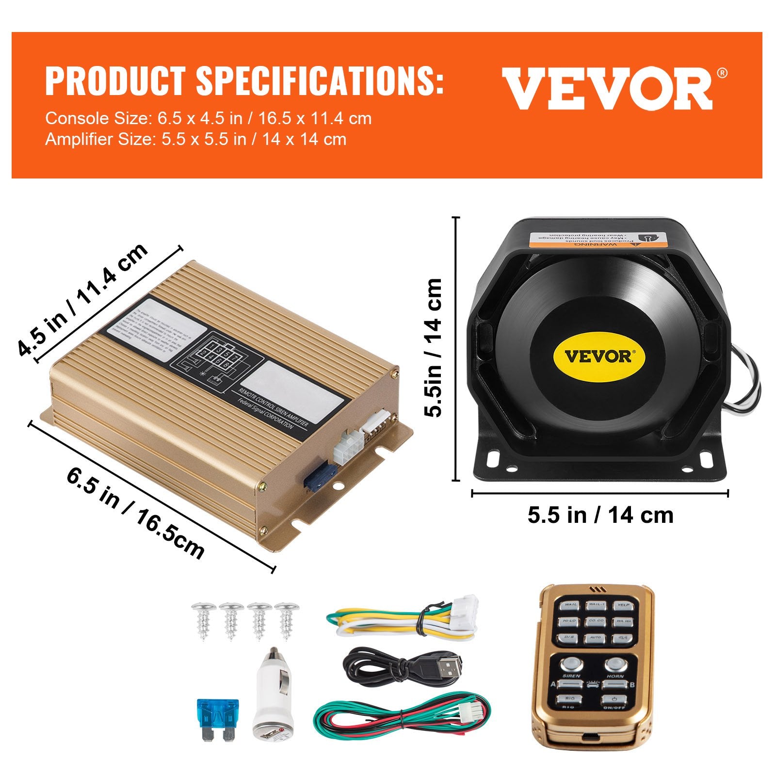 Automobilinė sirena su garsiakalbiu VEVOR 200W, 130 dB