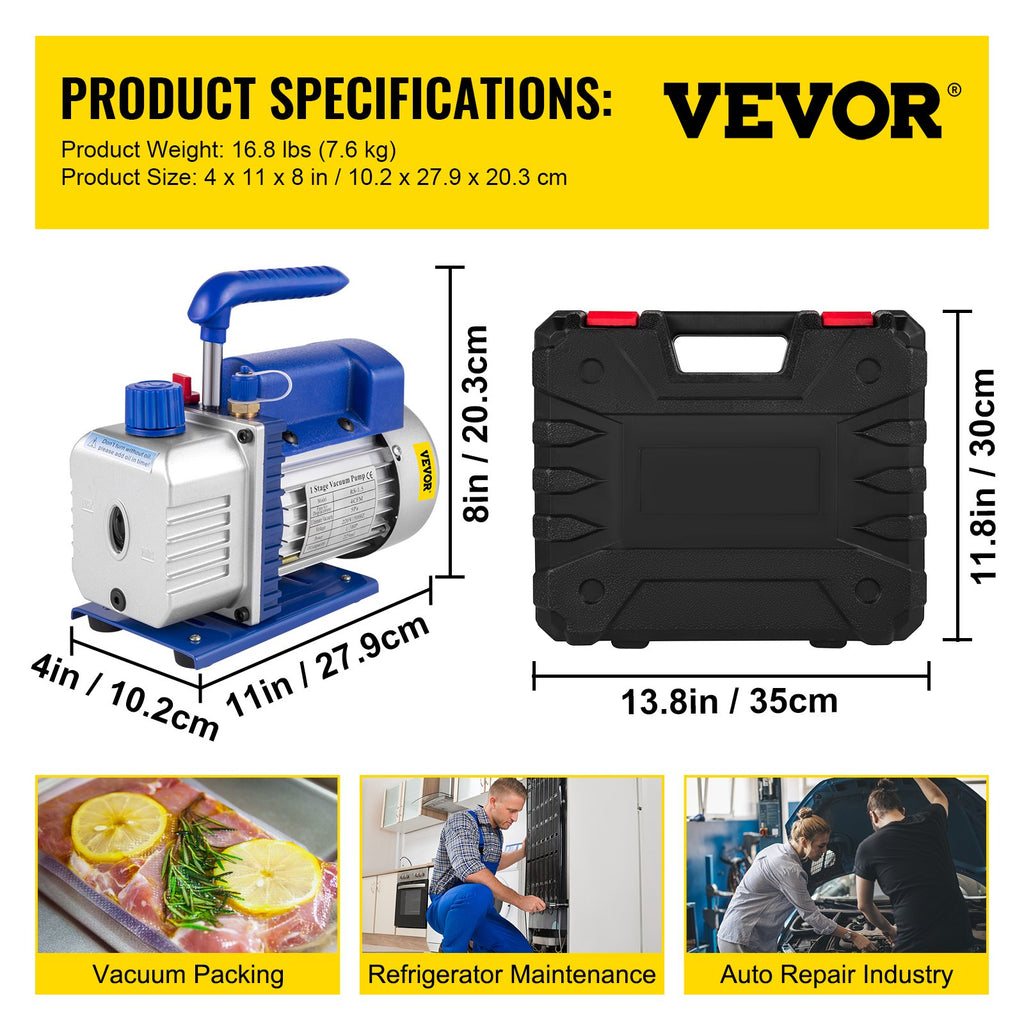 Vakuuminis siurblys VEVOR 4 CFM, 246 W