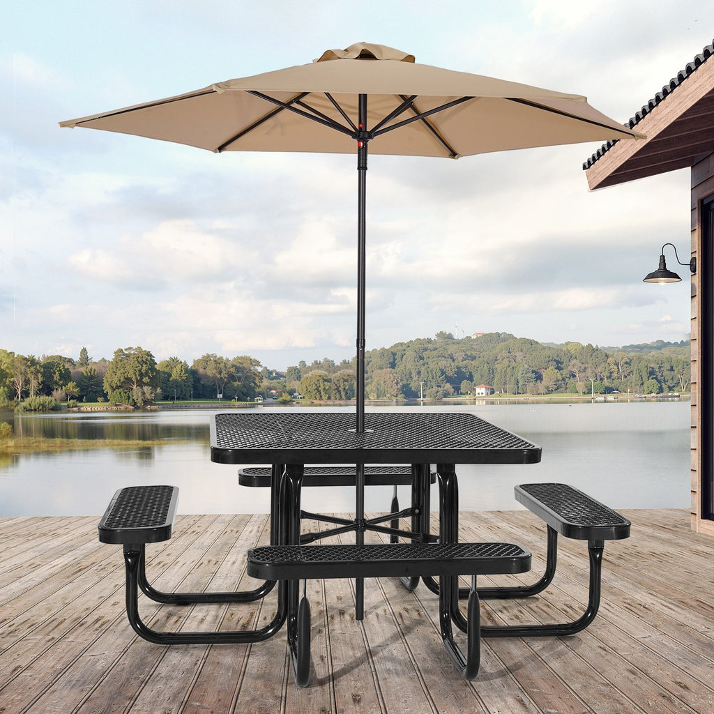 Lauko pikniko stalas VEVOR ALF-003, 116 cm kvadratinis