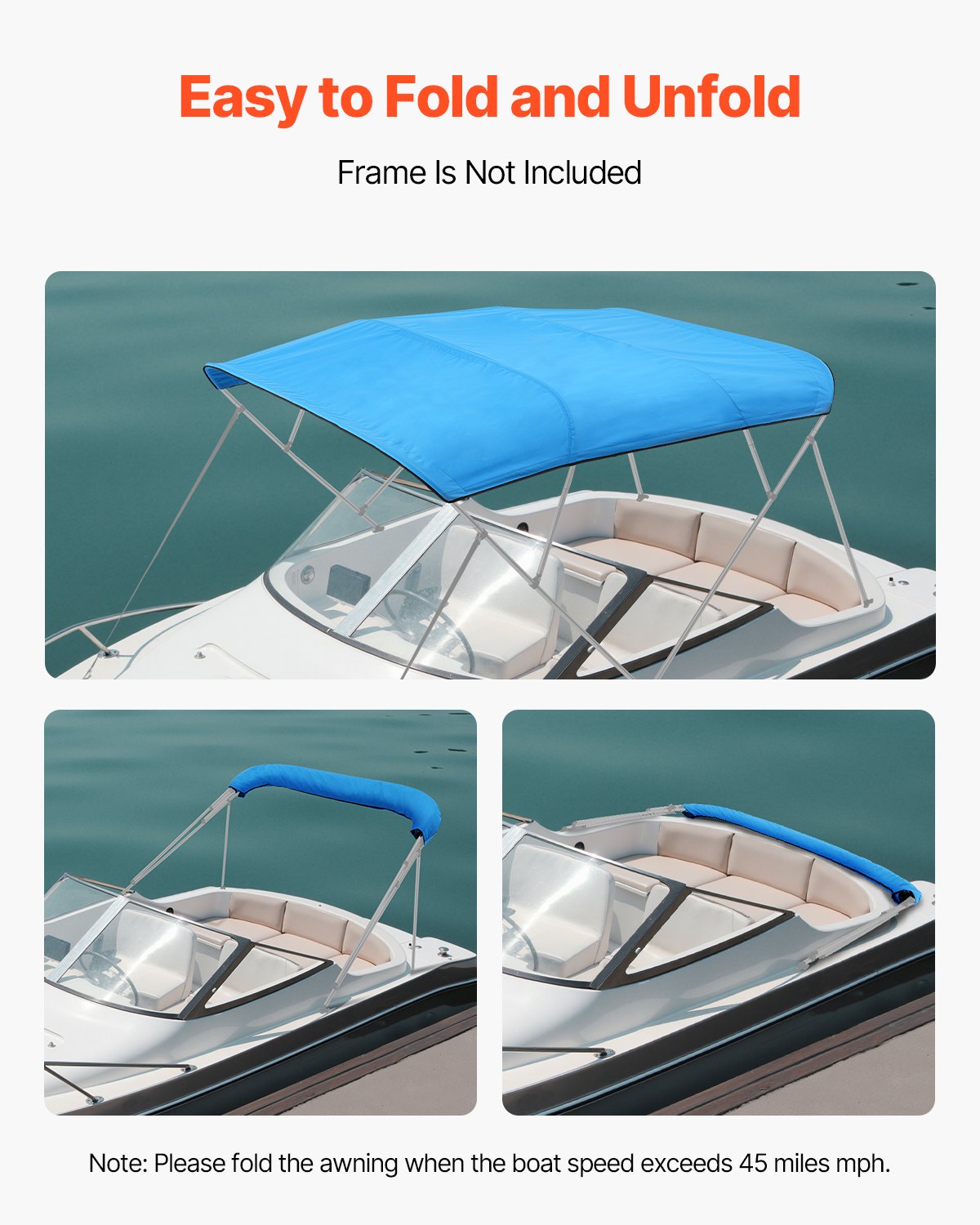 Bimini tentas valtims VEVOR 4BMN9196TENT, 244 x 231-244 cm