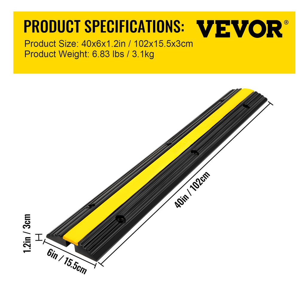 Kabelių apsaugos rampa VEVOR GXB4TZ1000X250X50, 10 t apkrova