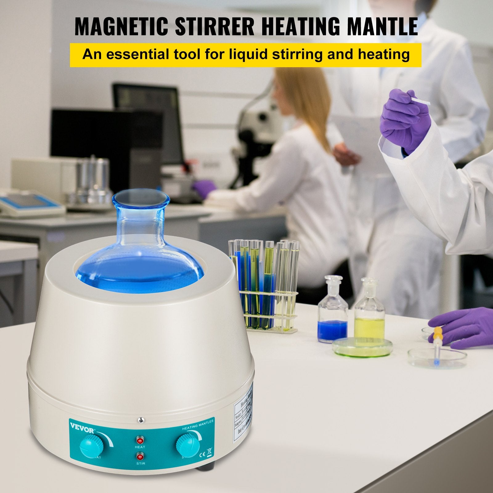 Magnetinė maišyklė su kaitinimo gaubtu VEVOR 500ml, 500W