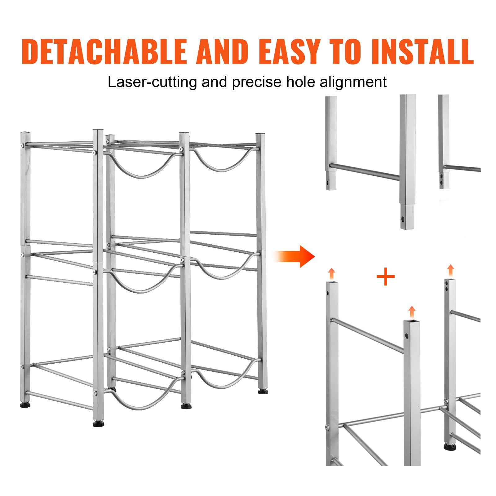 Vandens butelių stovas VEVOR 6 Water Bottle Rack-S, 3 aukštų, 6 buteliams