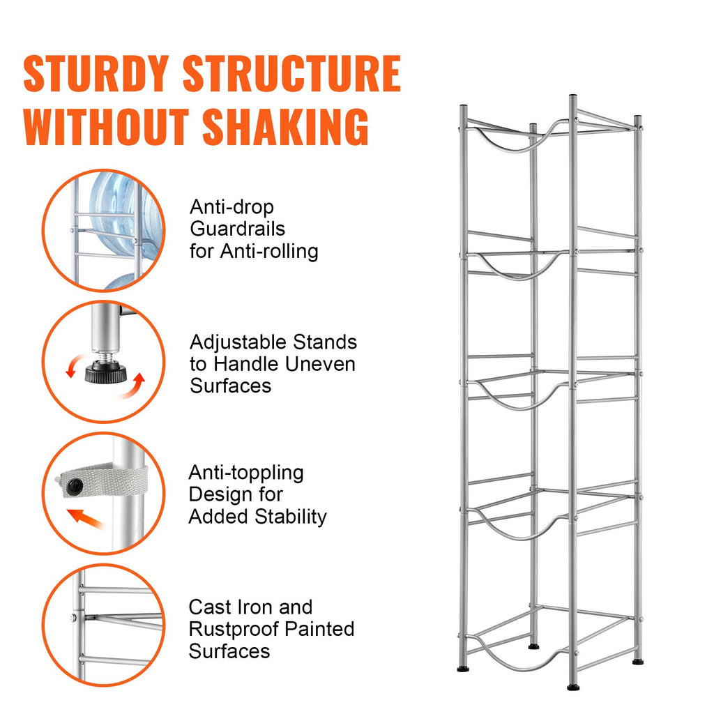 Vandens butelių stovas VEVOR 5 Water Bottle Rack-S, 5 aukštų