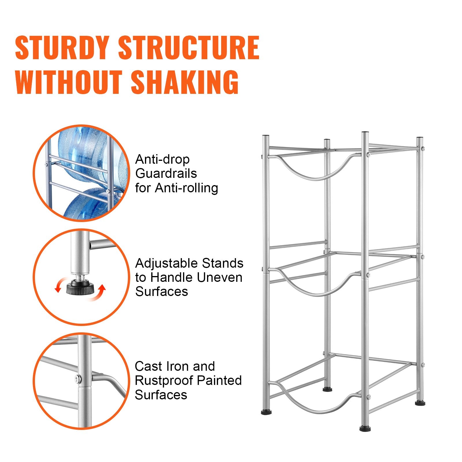 Vandens butelių laikiklis VEVOR 3 Water Bottle Rack-S, 3 aukštų