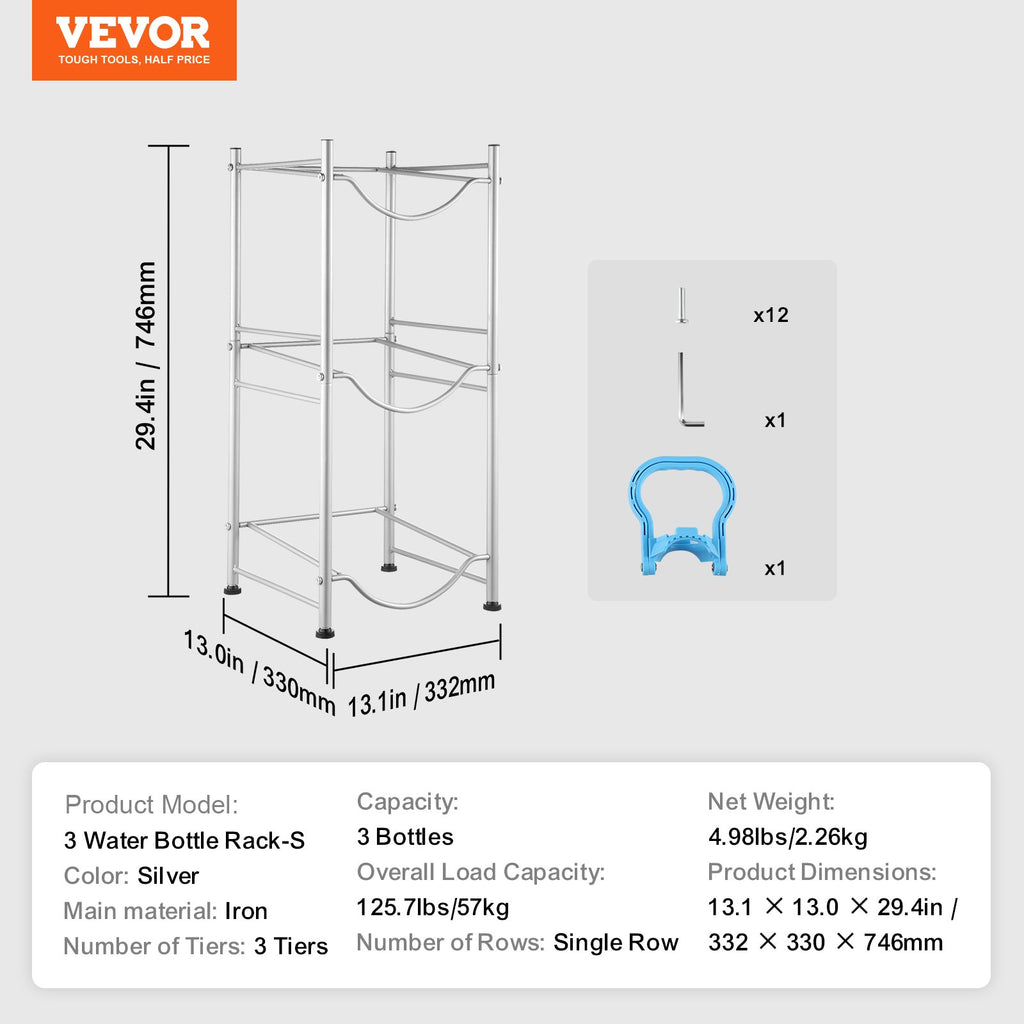 Vandens butelių laikiklis VEVOR 3 Water Bottle Rack-S, 3 aukštų