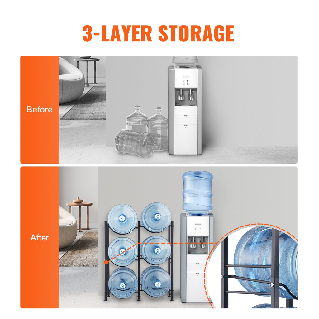 Vandens butelių stovas VEVOR 6 Water Bottle Rack-B, 3 aukštų