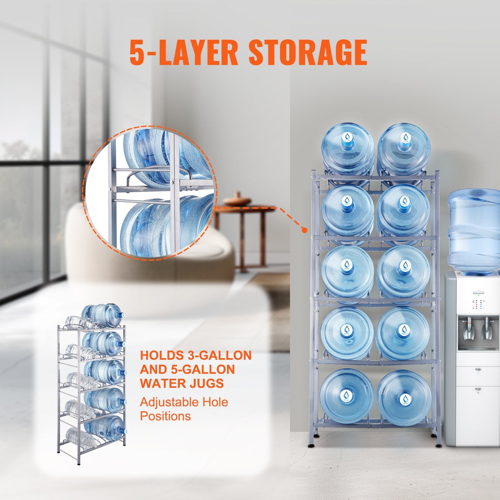 Vandens butelių stovas VEVOR 10 Water Bottle Rack-S, 10 talpų