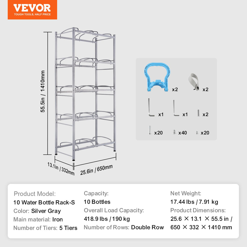 Vandens butelių stovas VEVOR 10 Water Bottle Rack-S, 10 talpų