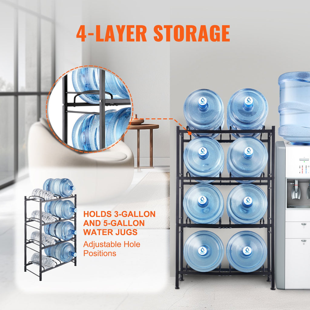 Vandens butelių stovas VEVOR 8 Water Bottle Rack-B, 4 aukštų