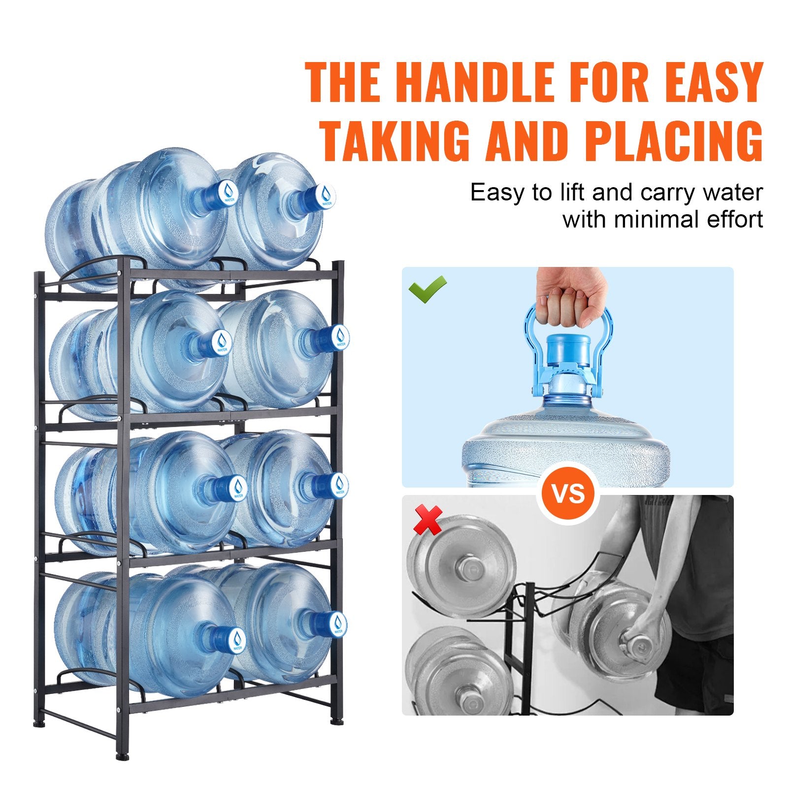 Vandens butelių stovas VEVOR 8 Water Bottle Rack-B, 4 aukštų