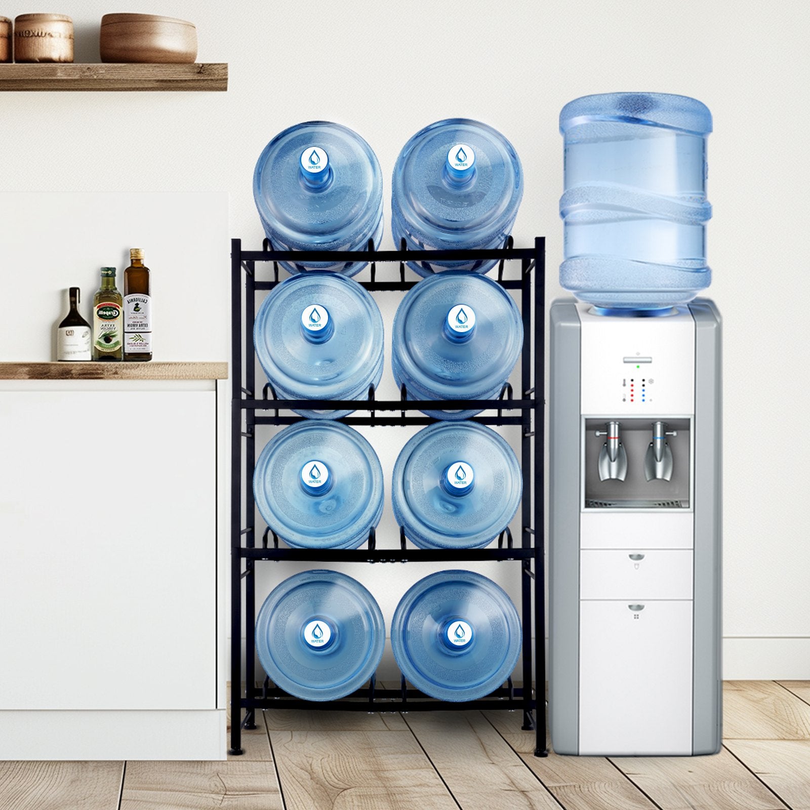 Vandens butelių stovas VEVOR 8 Water Bottle Rack-B, 4 aukštų