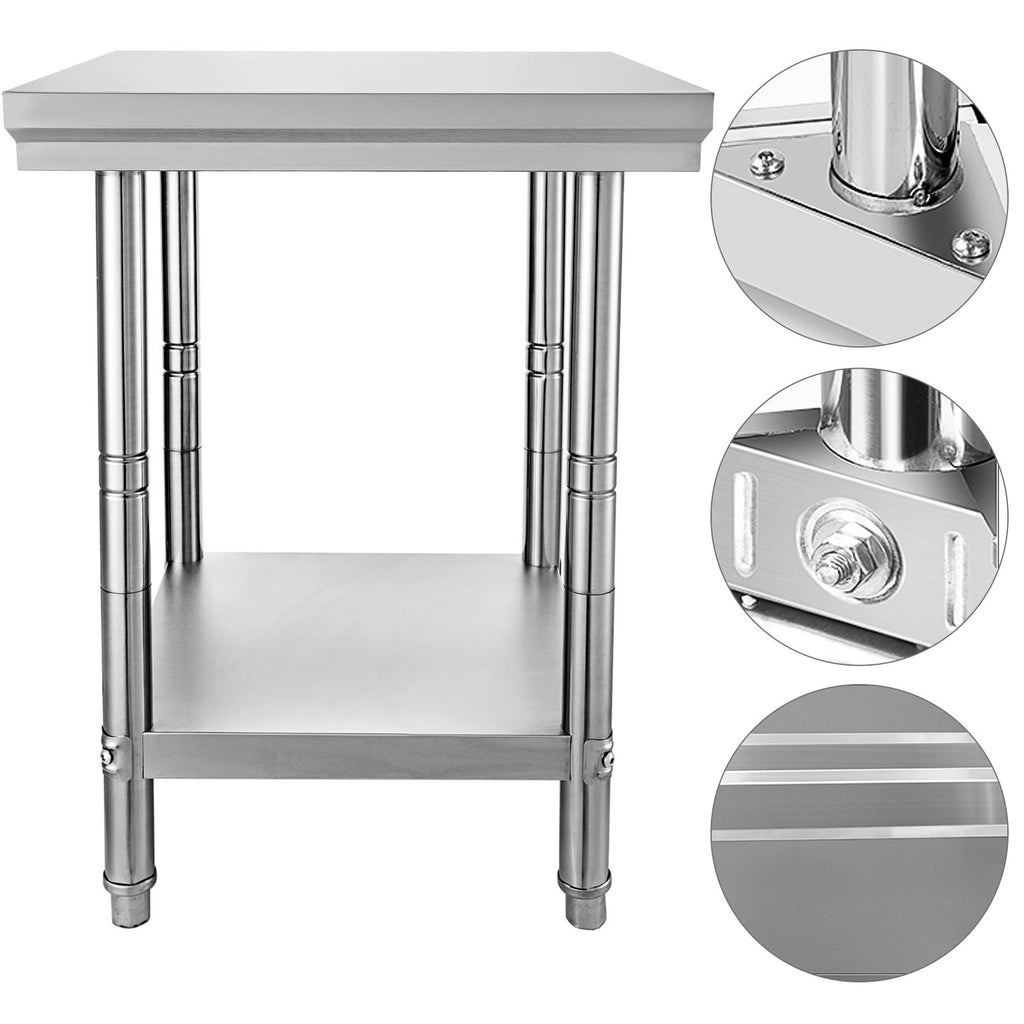 Nerūdijančio plieno paruošimo stalas VEVOR GZT76*60*80, 317 kg apkrova