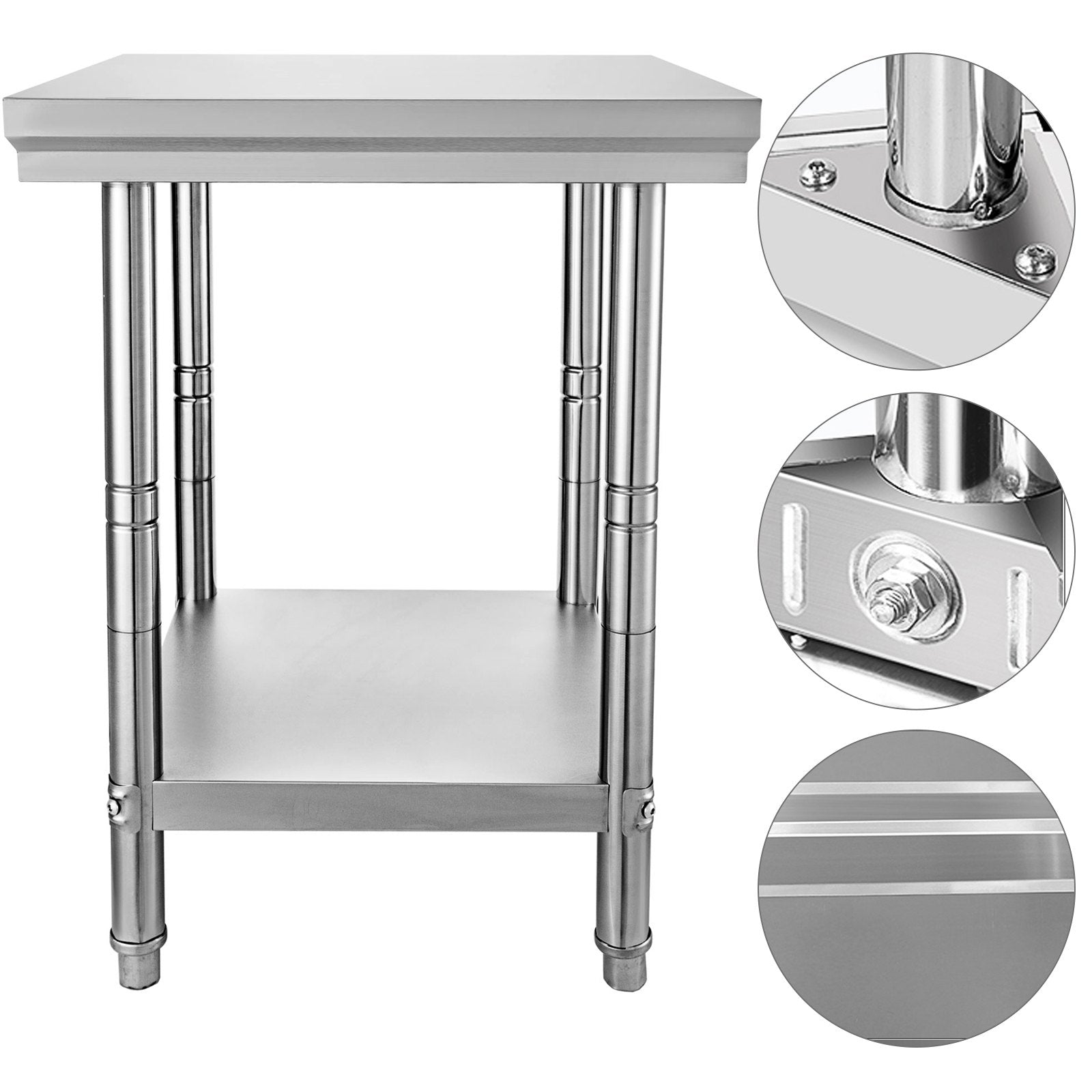 Nerūdijančio plieno paruošimo stalas VEVOR GZT76*60*80, 317 kg apkrova