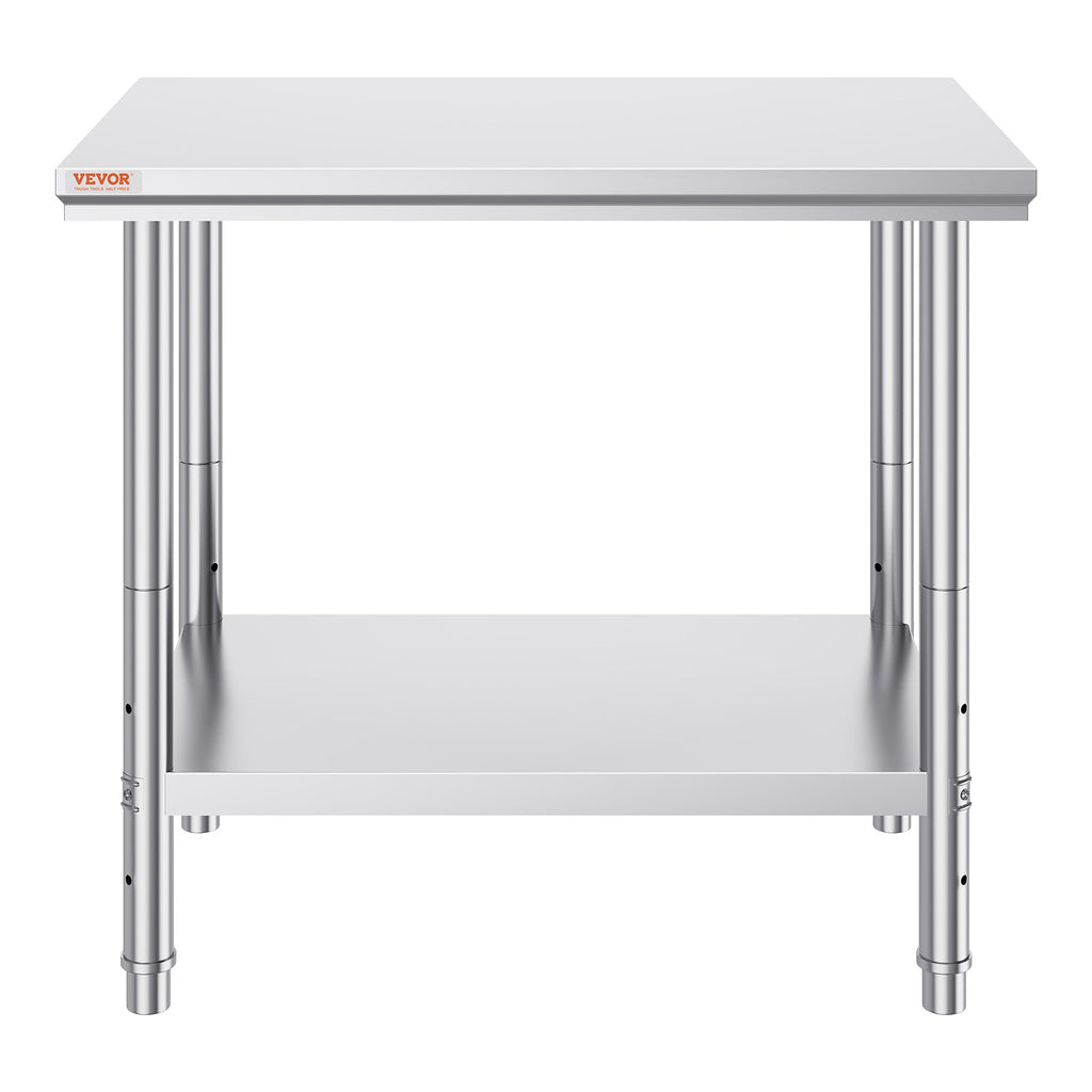 Nerūdijančio plieno paruošimo stalas VEVOR GZT90X60J, 900x600x800 mm