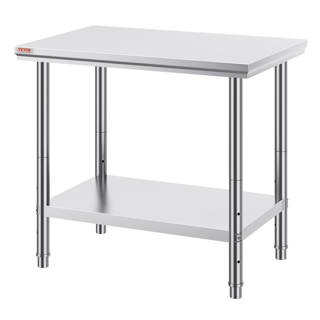 Nerūdijančio plieno paruošimo stalas VEVOR GZT90X60J, 900x600x800 mm
