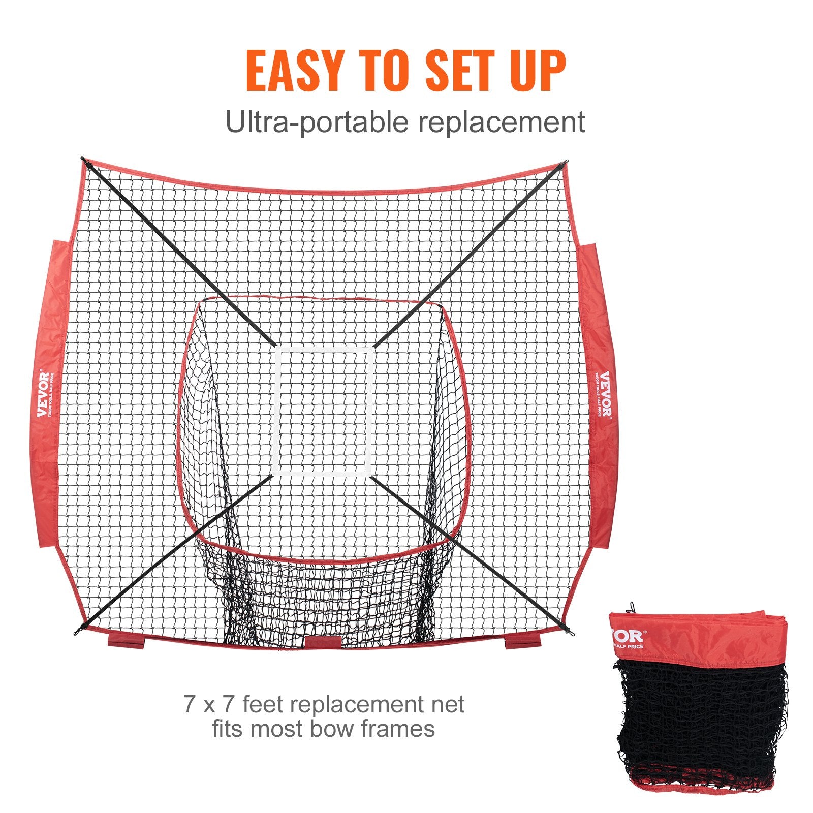 Beisbolo ir softbolo treniruočių tinklas VEVOR YC-SS-BN007, 213x213 cm