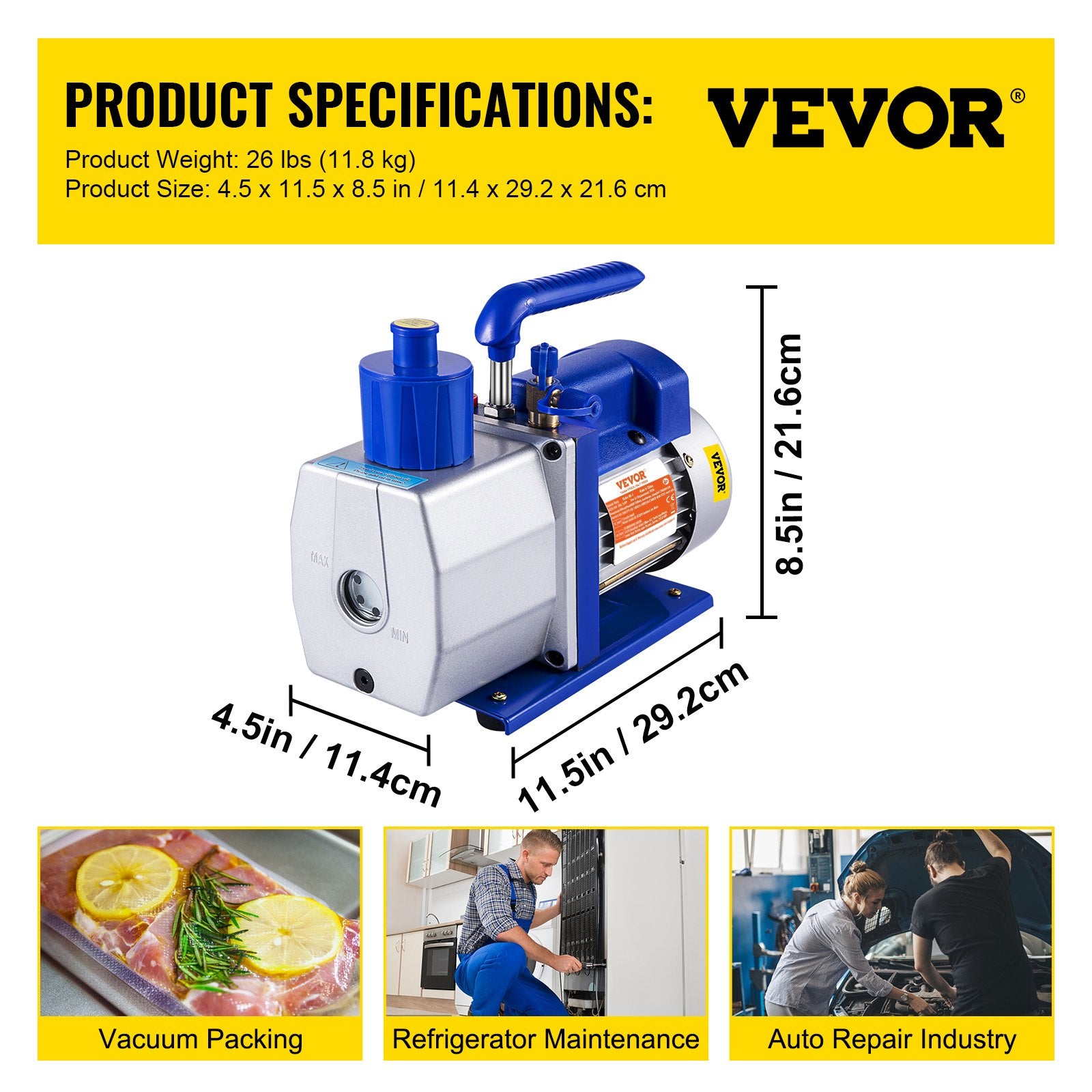 Vakuuminis siurblys VEVOR RS-3, 7 CFM