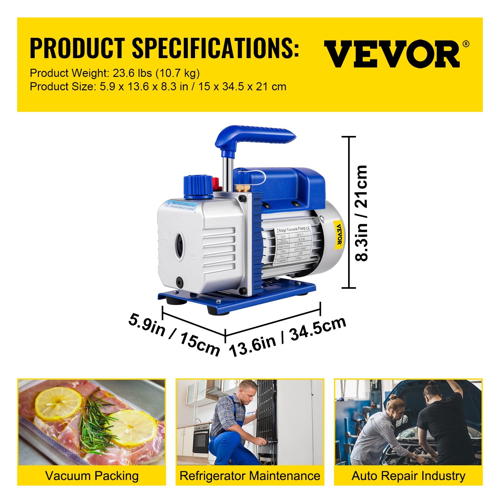 Vakuuminis siurblys VEVOR 9 CFM, 1 AG