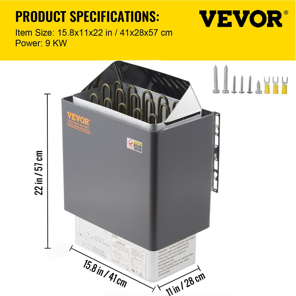Elektrinė pirties krosnelė VEVOR VV-SH-9KWW, 9 kW
