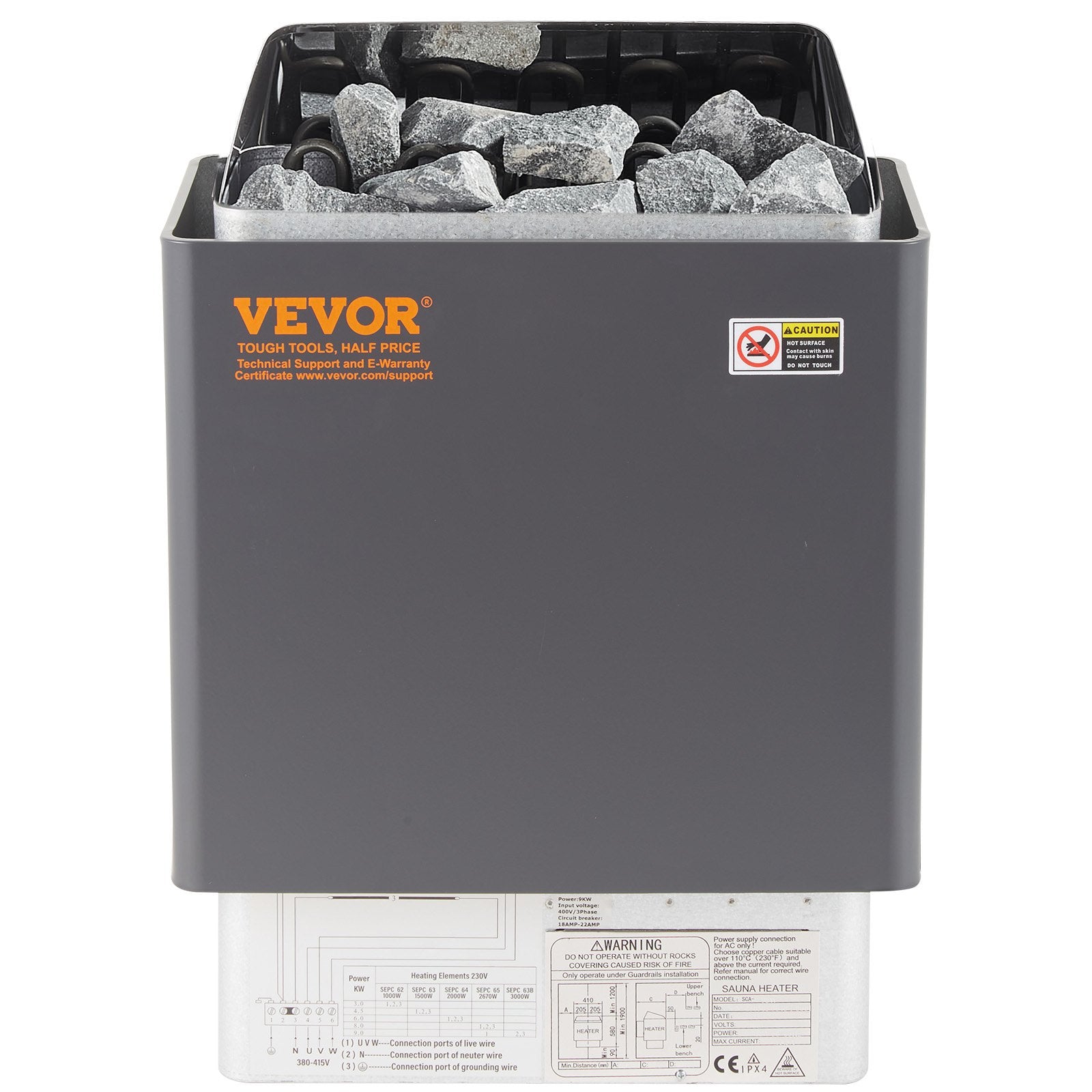 Elektrinė pirties krosnelė VEVOR VV-SH-9KWW, 9 kW