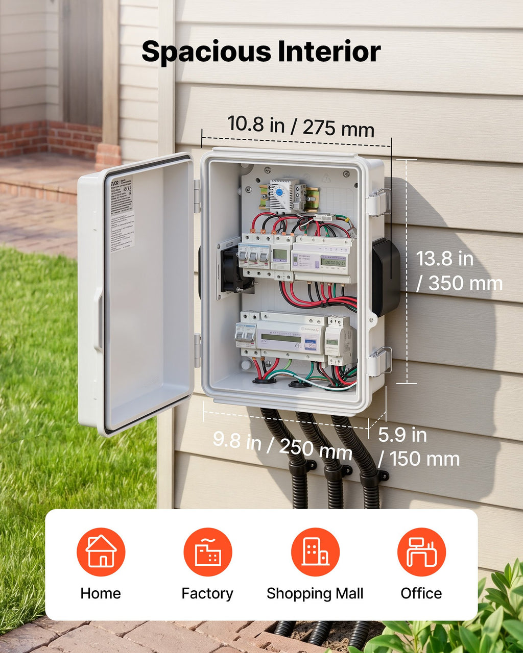 Lauko elektros dėžė VEVOR SP-CAG-253515HW, 360 x 275 x 150 mm, IP65