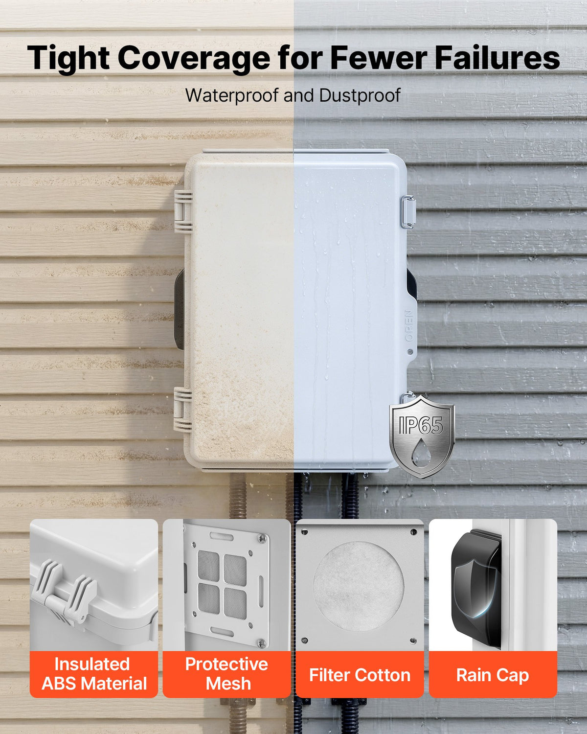 Lauko elektros dėžė VEVOR SP-CAG-253515HW, 360 x 275 x 150 mm, IP65