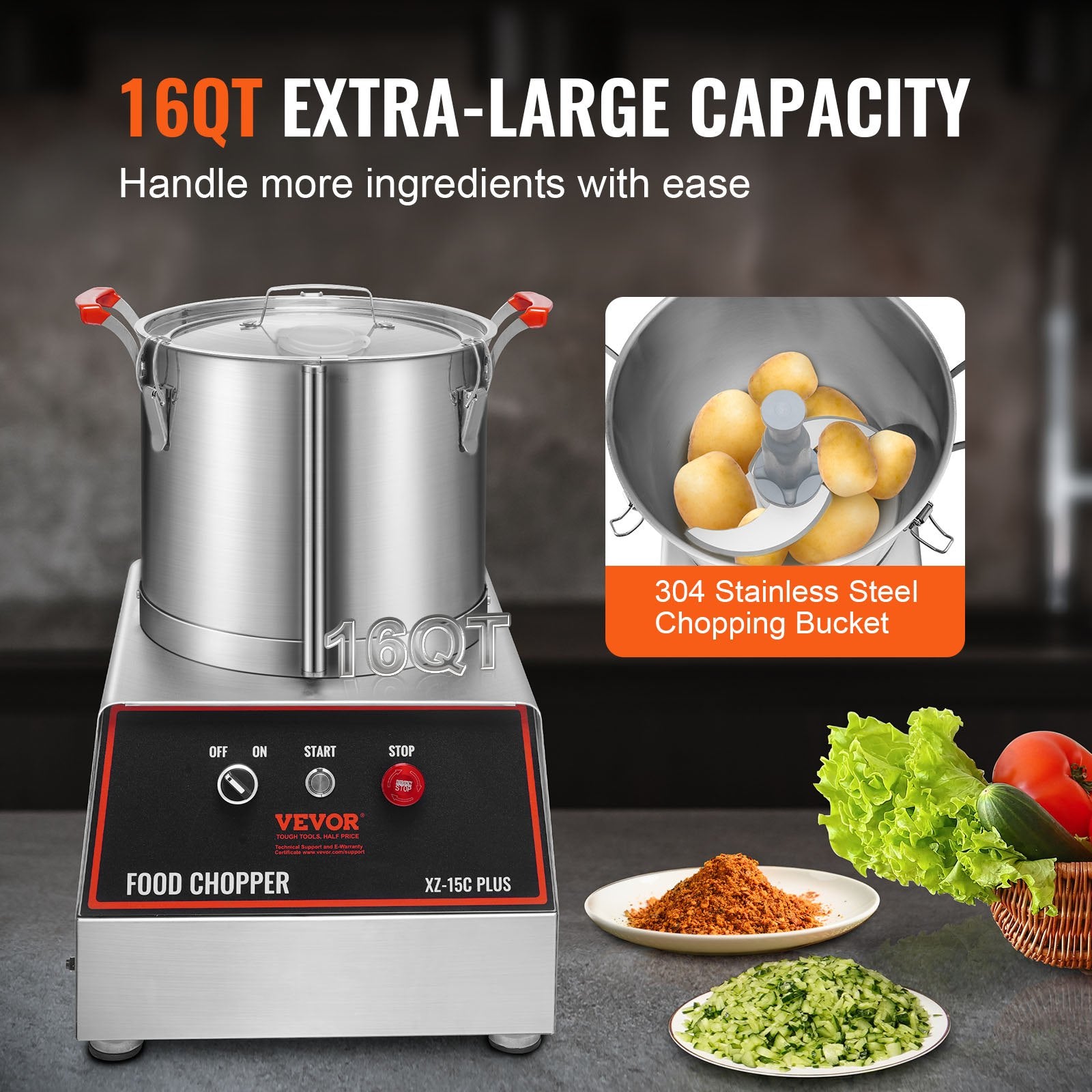 Maisto smulkintuvas VEVOR XZ-15C, 1400 W