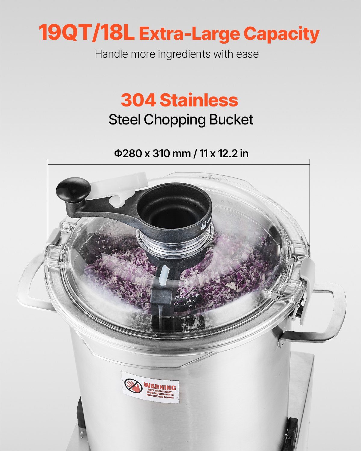 Maisto smulkintuvas VEVOR FC-18V1, 18 l