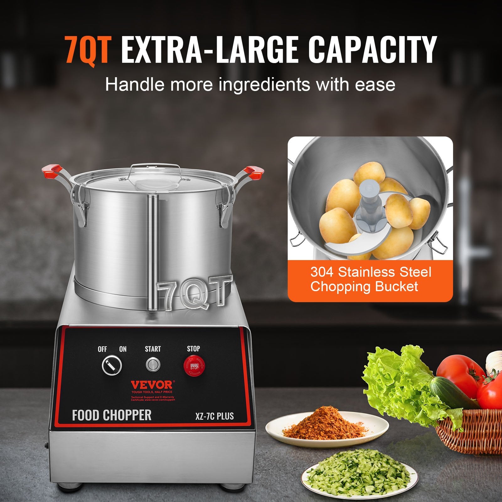 Maisto smulkintuvas VEVOR XZ-7C, 750W