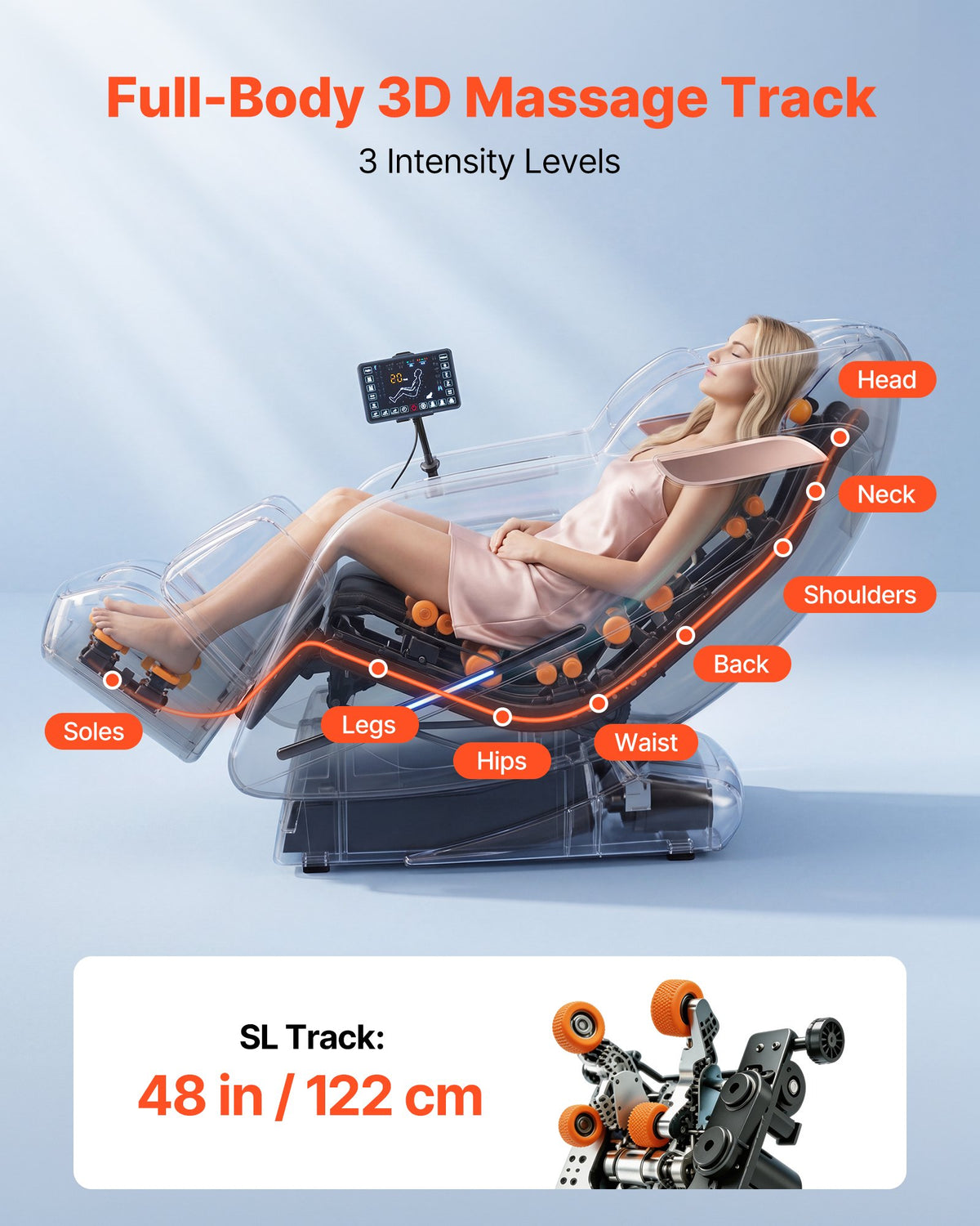 Masažinė kėdė VEVOR A6A35A, 3D Zero-Gravity funkcija